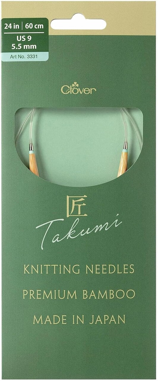 Clover Takumi Pro Bamboo Circular Knitting Needles 24"- US 0-15